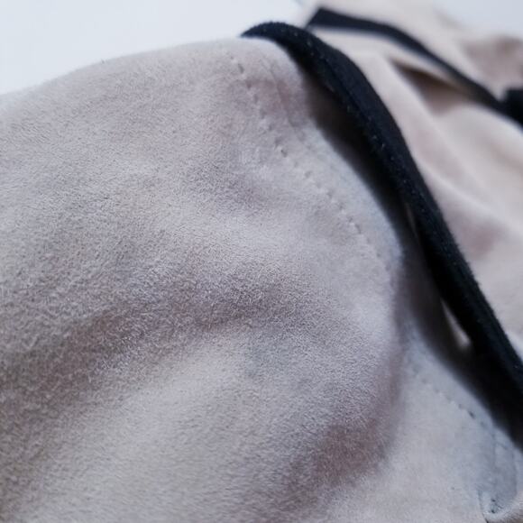 RARE Alexis 100% Genuine Leather Suede Belted Halter Dress with Side pockets - Picture 14 of 16